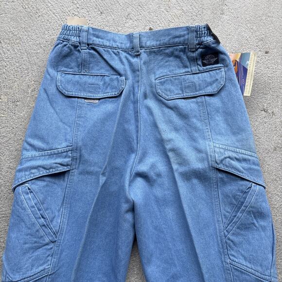 Deadstock 80s Dockers Jeans Mens 30x32 Pleated Denim Levis Cargo Tapered Vintage - Picture 10 of 15